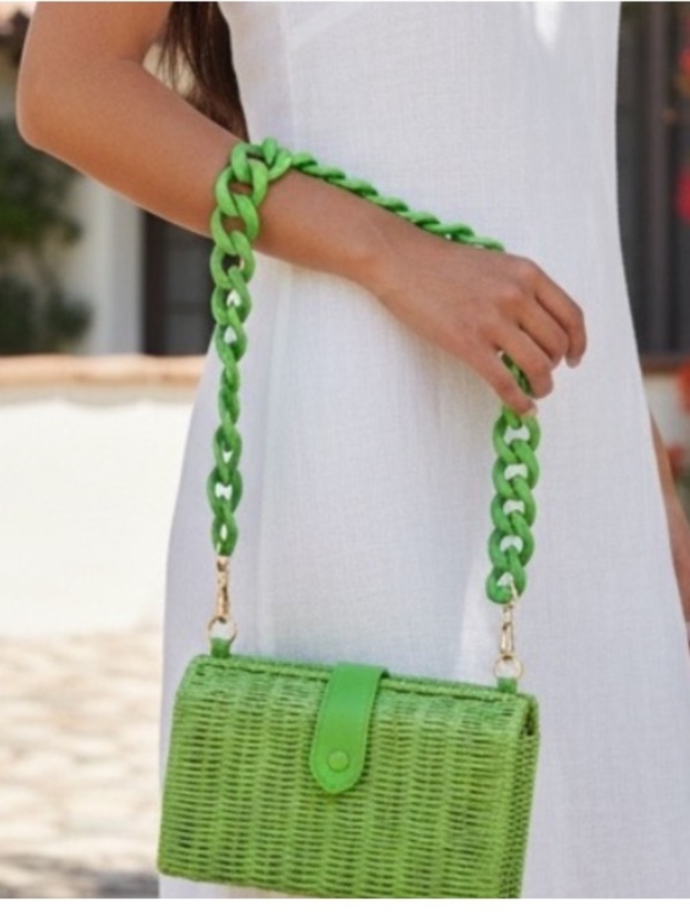 A NEW DAY/ TARGET Green Woven Chain Shoulder Bag